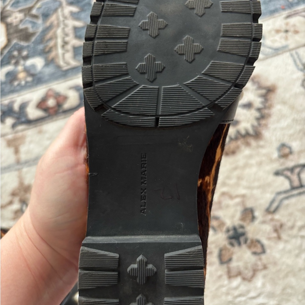 Alex Marie Brown Leopard Loafers with Pearl Details - Picture 5 of 6